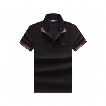 [펜디]Fendi 2020 Mens Logo Casual Silket Polo Short Sleeved Tshirts - 펜디 2020 남성 로고 캐쥬얼 실켓 폴로 반팔티 Fen0672x.Size(m 