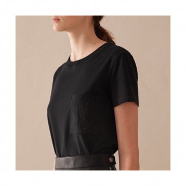Hermes 2020  Mm/Wm Crew-neck Silket Short Sleeved Tshirts 