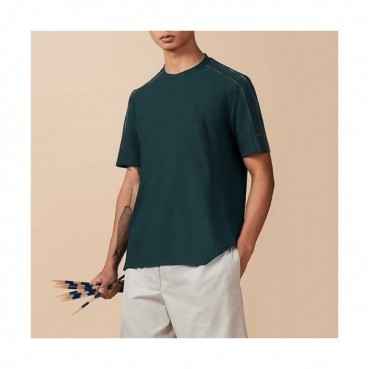 Hermes 2020 Mens Crew-neck Silket Short Sleeved Tshirts 