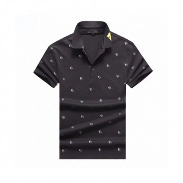 [펜디]Fendi 2020 Mens Logo Casual Silket Polo Short Sleeved Tshirts - 펜디 2020 남성 로고 캐쥬얼 실켓 폴로 반팔티 Fen0666x.Size(m 
