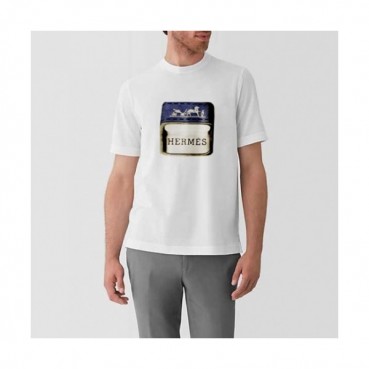 Hermes 2020 Mm/Wm Logo Cotton Short Sleeved Tshirts - 에르메스 2020 남자 로고 코튼 오버사이즈 반팔티 Her0427x.Size(m 