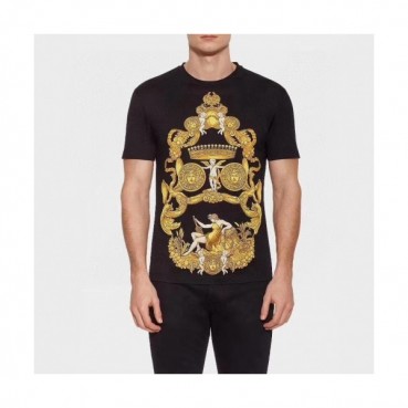 [베르사체]Versace 2020 Mens Logo Silket Short Sleeved Tshirts - 베르사체 2020 남성 메두사 실켓 반팔티 Ver0592x.Size(m 