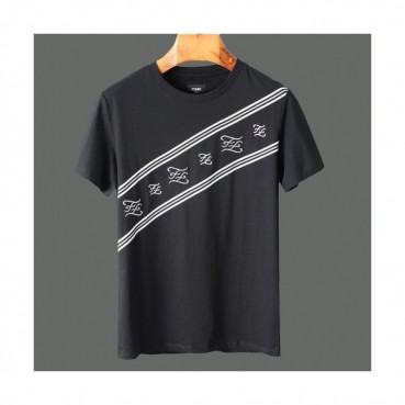 [펜디]Fendi 2020 Mens Logo Casual Silket Short Sleeved Tshirts - 펜디 2020 남성 로고 캐쥬얼 실켓 반팔티 Fen0647x.Size(m 