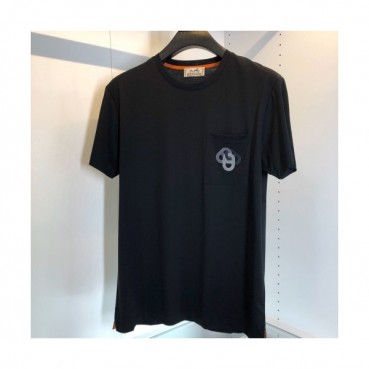 Hermes 2020 Mens Crew-neck Silket Short Sleeved Tshirts 
