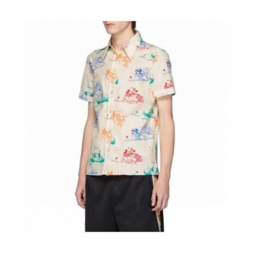 [구찌]Gucci 2020 Mens Flower Linen Short Sleeved Tshirts - 구찌 2020 남성 플라워 린넨 반팔 티셔츠 Guc02412x.Size(m 