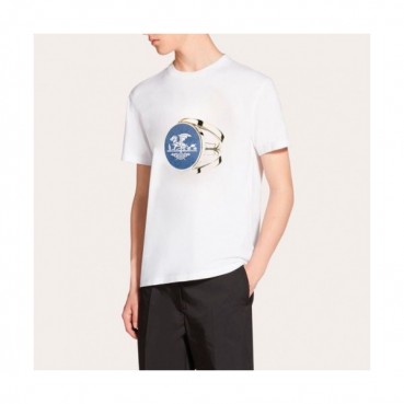 Hermes 2020 Mens Crew-neck Silket Short Sleeved Tshirts 