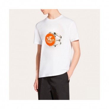 Hermes 2020 Mens Crew-neck Silket Short Sleeved Tshirts 