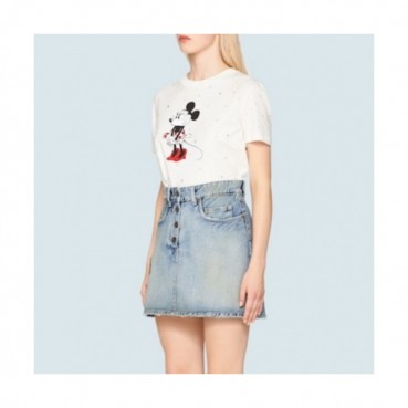 [미우미우]Miumiu 2020 Ladies Cotton Short Sleeved Tshirt - 미우미우 2020 여성 코튼 반팔티 Miu0180x.Size(s 