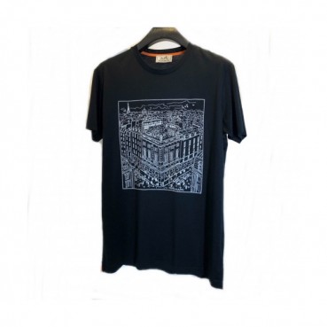 Hermes 2020 Mens Crew-neck Silket Short Sleeved Tshirts 