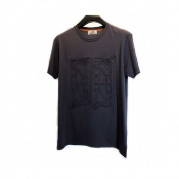 Hermes 2020 Mens Crew-neck Silket Short Sleeved Tshirts 