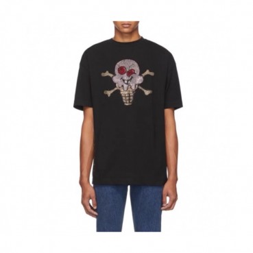 [팜 엔젤스]Palm Angels 2020 Mm/Wm Cubic Skull Logo Cotton Short Sleeved Tshirts - 팜 엔젤스 2020 남자 큐빅 스컬 로고 코튼 반팔티셔츠 Pam0078x.Size(xs 