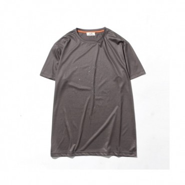 Hermes 2020 Mens Crew-neck Silket Short Sleeved Tshirts 