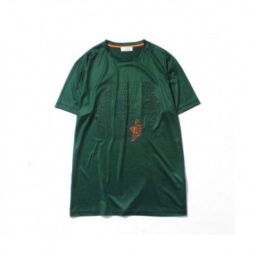 Hermes 2020 Mens Crew-neck Silket Short Sleeved Tshirts 