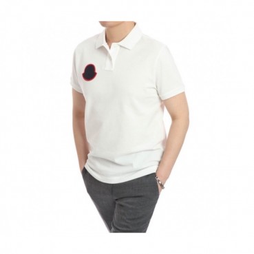 [매장판]Moncler x Palm Angels 2020 Mens Logo Cotton Polo Short Sleeved Tshirts - 몽클레어 x 팜 엔젤스 2020 남성 로고 코튼 폴로 반팔티 Moc01364x.Size(s 