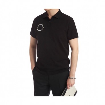 [매장판]Moncler x Palm Angels 2020 Mens Logo Cotton Polo Short Sleeved Tshirts - 몽클레어 x 팜 엔젤스 2020 남성 로고 코튼 폴로 반팔티 Moc01363x.Size(s 