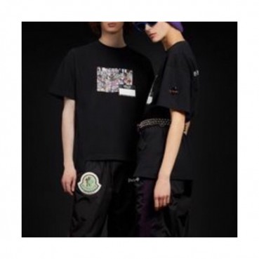 [매장판]Moncler x Pam Angels 2020 Mens Logo Cotton  Short Sleeved Tshirts - 몽클레어 x 팜 엔젤스 2020 남성 로고 코튼 반팔티 Moc01347x.Size(m 