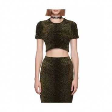 Alexsander Wang Womens Animal Print Short Sleeved Tshirts - 알렉산더왕 2020 여성 블랙 애니멀 프린트 반팔티 Alw0060x.Size(s 