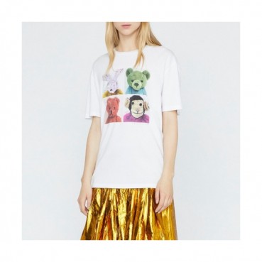 Stella Mccartney 2020 Womens Basic Crew-neck Cotton Short Sleeved Tshirts 