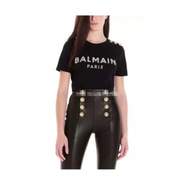 [발망]Balmain 2020 Ladies Logo Cotton Oversize Short Sleeved Tshirs - 발망 2020 여성 로고 코튼 오버사이즈 반팔티 Bam0085x.Size(s 