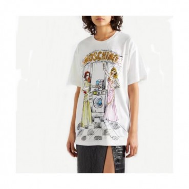 [모스키노]Moschino 2019 Mm/Wm Logo Cotton Short Sleeved Tshirt - 모스키노 2019 남자 로고 코튼 반팔티 Mos0064x.Size(xs 