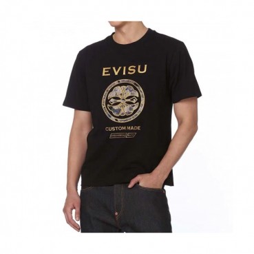 Evisu 2019 Mens Embroidery Evisukuro Cotton Short Sleeved Tshirts - 에비수 2019 남성 자수 갈매기 코튼 반팔티 Evi0031x.Size(s 