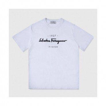 Ferragamo 2019 Mm/Wm Basic Logo Cotton Short Sleeved Tshirts - 페라가모 2019 남자 베이직 로고 코튼 반팔티 Fer0299x.Size(s 