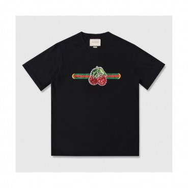 [매장판]Gucci 2019 Womens Glitter Cherry Cotton Short Sleeved Tshirt - 구찌 2019 여성 글리터 체리 코튼 반팔티 Guc01874x.Size(s 