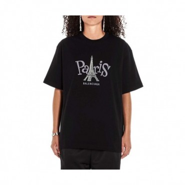 Balenciaga 2019 Mm/Wm Oversize Logo Cotton Short Sleeved Tshirt - 발렌시아가 남자 오버사이즈 로고 코튼 반팔티 Bal0390x.Size(s 