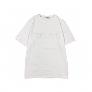 Celine 2019  Mm/Wm Hedi Slimane Logo Cotton Short Sleeved Oversize Tshirt - 셀린느 남자 로고 코튼 오버사이즈 반팔티 Cel0051x.Size(xs 