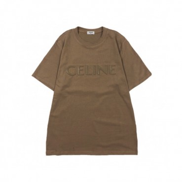 Celine 2019  Mm/Wm Hedi Slimane Logo Cotton Short Sleeved Oversize Tshirt - 셀린느 남자 로고 코튼 오버사이즈 반팔티 Cel0049x.Size(xs 