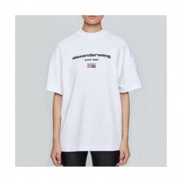 [매장판]Alexsander Wang 2019 Mm/Wm Logo Cotton Oversize Short Sleeved Tshirt - 알렉산더왕 2019 남자 로고 코튼 오버사이즈 반팔티 Alw0046x.Size(s 