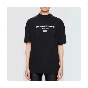 [매장판]Alexsander Wang 2019 Mm/Wm Logo Cotton Oversize Short Sleeved Tshirt - 알렉산더왕 2019 남자 로고 코튼 오버사이즈 반팔티 Alw0046x.Size(s 