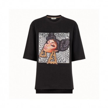 Fendi 2019 Mm/Wm Logo Cotton Short Sleeved Tshirt - 펜디 2019 남자 로고 코튼 반팔티 Fen0460x.Size(s 