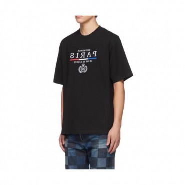 Balenciaga 2019 Mm/Wm Oversize Logo Cotton Short Sleeved Tshirt - 발렌시아가 남자 오버사이즈 로고 코튼 반팔티 Bal016x.Size(xs 