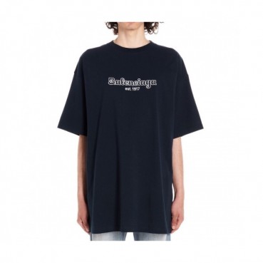 Balenciaga 2019 Mm/Wm Oversize Logo Cotton Short Sleeved Tshirt - 발렌시아가 남자 오버사이즈 로고 코튼 반팔티 Bal013x.Size(xs 