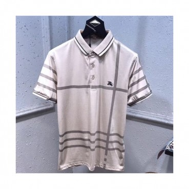 Burberry 2019 Mens Logo Silket Short Tshirt- 버버리 남성 로고 실켓 반팔티 BURTS0060.Size(M