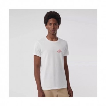 Hermes 2019 Mens Logo Silket - neck Short Sleeved Tshirt 