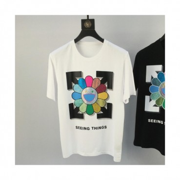 Off-White 2019 Mens Logo Cotton Short Sleeved Tshirt 