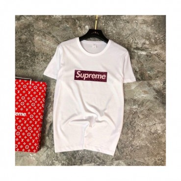 Supreme 2019 Mens Logo Cotton Short Sleeved Tshirt - 슈프림 남성 로고 코튼 반팔티 supts0006.Size(s