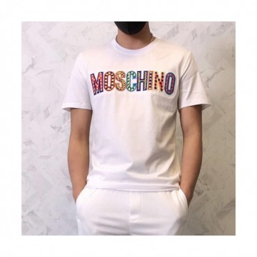 Moschino 2019 Mens Logo Cotton Short Sleeved Tshirt - 모스키노 남성 로고 코튼 반팔티 Mosts0016.Size(s 