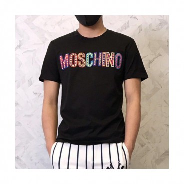 Moschino 2019 Mens Logo Cotton Short Sleeved Tshirt - 모스키노 남성 로고 코튼 반팔티 Mosts0016.Size(s 