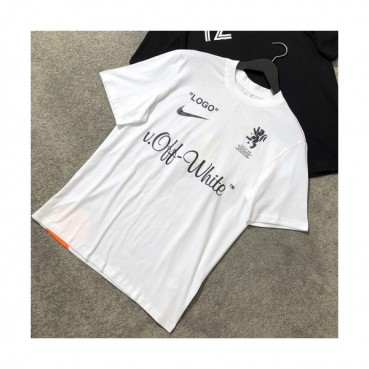 Off-White x Nike 2019 Mm/Wm Logo Wolf Cotton T shirt 