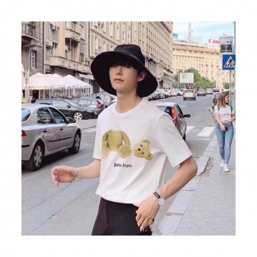 Palm Angels 2019 Mens Neck Logo Cotton Short Sleeved Tshirt - 팜 엔젤스 남성 넥로고 코튼 반팔티 Palts0001.Size(s 