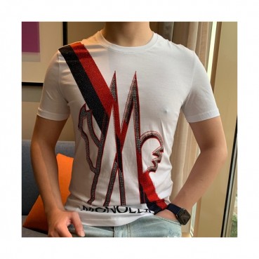 Mocler 2019 Mens Logo Cotton Short Sleeved T-shirt 
