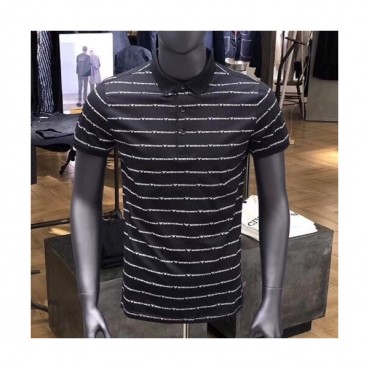 Emporio Armani 2019 Mens Logo Cotton Short Sleeved Tshirt - 알마니 남성 로고 스트라이프 코튼 반팔티 ArmPT0003.Size(m 