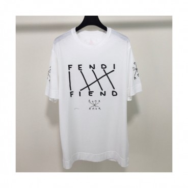 Fendi 2019 Mens Logo Cotton Short Sleeved Oversize Tshirt - 펜디 남성 로고 코튼 오버사이즈 반팔티 Fen0286x.Size(s 