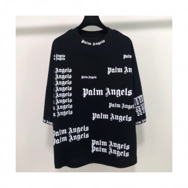 Palm Angels 2019 Mens Neck Logo Cotton Short Sleeved Tshirt - 팜 엔젤스 남성 넥로고 코튼 반팔티 Palm003x.Size(s 