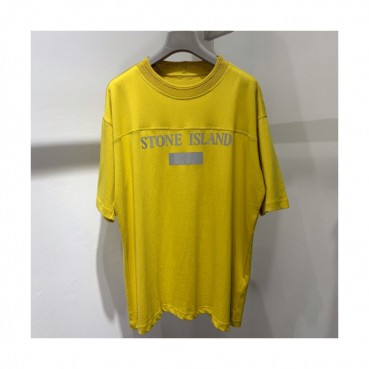 Stone Island 2019 Mens  Light Reflection Logo Cotton Short Sleeved Tshirt - 스톤아일랜드 남성 로고 코튼 반팔티 Sto0012x.Size(s 