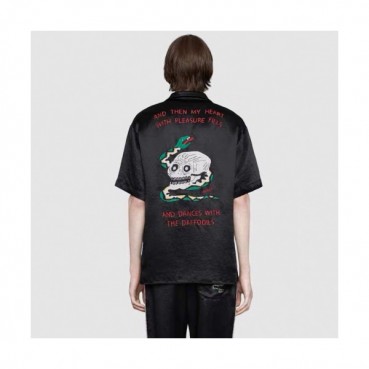 Gucci 2019 Mens Logo Silk Short Sleeved Clothes - 구찌 남성 로고 실크 반팔티 Guc01185x.Size(s 