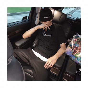Supreme 2019 Mm/Wm Swarovski Box Logo Crew - neck Cotton Short Sleeved Tshirt 